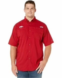Columbia College Big & Tall Arkansas Razorbacks Tide Collegiate Tamiami™ II Short Sleeve Shirt | Shirts & Tops